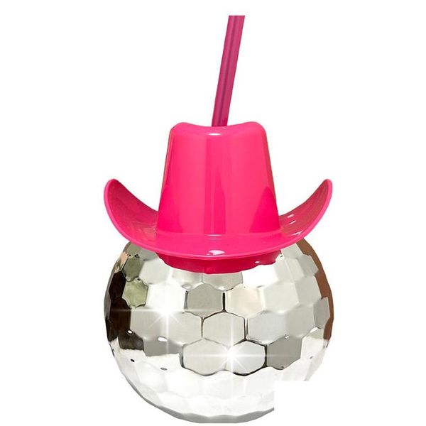 Gobelers rose cowboy chapeau tasse de balle avec saint oz miroir électroplate disco fête des boissons à vin verres à vin livraison de gouttes