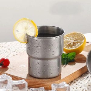 Tumblers Rolled Cup Edge 304 Acero inoxidable Camping Apilable Mochila ultraligera Ahorro de espacio de agua