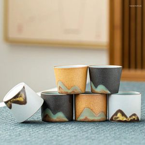 Vasos Taza de té pequeña Mini regalo de cerámica japonés dibujado a mano