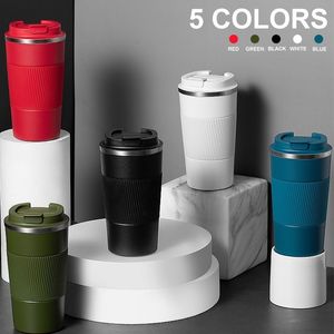 Tumblers roestvrijstalen koffiekope thermische mok lekbestendige thermosmos dubbele wandcafé café niet-slip reisauto geïsoleerde fles 230506