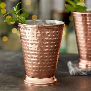 Vasos de acero inoxidable Mint Julep Cup Martillo de metal Cóctel punteado Mojito rizado