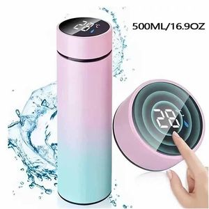 Gobelets Bouteille thermos en acier inoxydable avec affichage numérique de la température Tasse de mesure intelligente LED 500 ml 230731