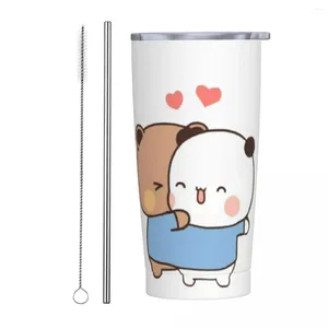 Gobelets Gobelet en acier inoxydable Bubu Dudu tasses tasse avec pailles amour Couple voyageur boissons bouteille d'eau grande capacité tasse à café