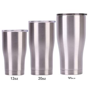 Tumblers RVS Tumbler Cup Met Deksel 30 20 12 Oz Dubbelwandige Thermoskan Insated Bier Drinken Thermosflessen Koffie Vt0225 Dro Dhudx