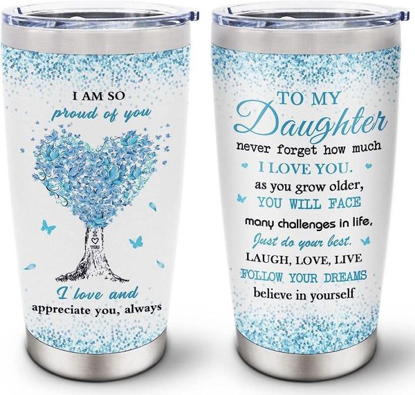 Tumblers to my hija regalo de mamá regalos papá hijas ideas de acero inoxidable tumbler 20oz