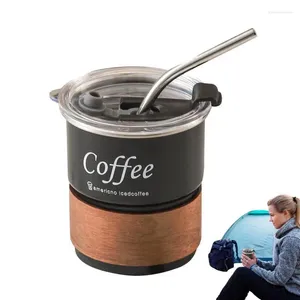 Gobelets Tasse à café de voyage 300 ml en acier inoxydable pour le camping voyageant avec des manches antidérapantes pour le lait