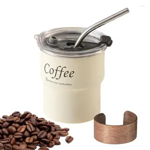 Tumblers Tumbler Cup voor koffie 300ml Reizen met deksel en rietje Kamperen Reizen Antislipmouwen