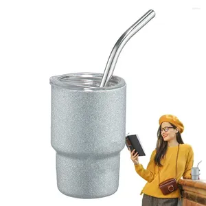 Tumblers Tumbler Cup met rietje en deksel 3 Oz Water Reismok Dubbelwandige isolatie Outdoor Drankcontainer Voor Reizen Camping