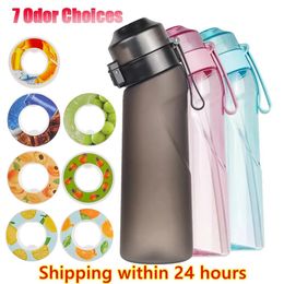 Tumblers Tumblers Air Flavoured Water Bottle Scent Up Cup Sports for Outdoor Fitness Fashion with Straw Slavour Pods 230804