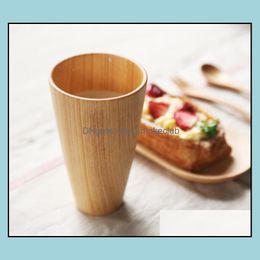 Tumblers Tumblers Drinkware Kitchen Bar de comedor Jardín de casa 20 piezas de madera natural Copa de té de estilo japonés Beer de madera Cerina de madera.