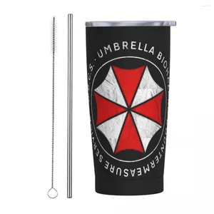 Tumblers U-umbrella corporation roestvrijstalen tuimelaar Japanse game thermische bekers met rietjes en deksel mokken cup dranken waterfles