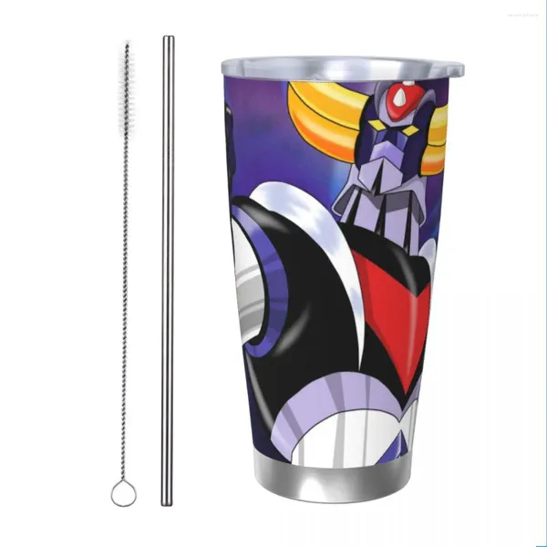 UFO Mazinger Z Tumbler isolé sous vide Goldorak Actarus Anime tasse thermique avec couvercle paille Double paroi tasses bouteille d'eau 20oz