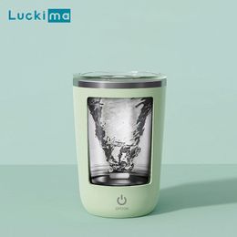 Tumblers USB opladen automatische zelfklevende magnetische beker roestvrij staal koffie en melk mixer intelligente waterfles 230531