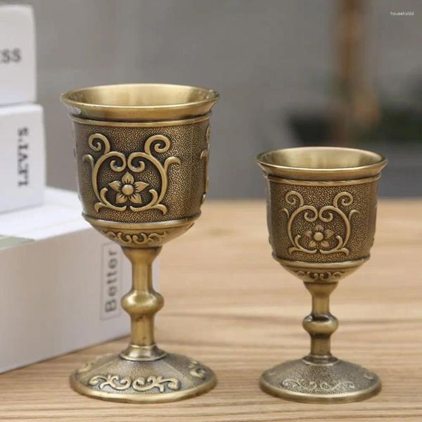 Gobelets tasses à eau tasse à vin verres à boissons en alliage de Zinc motif de fleur gobelet résistant à l'usure ne se décolore pas thé salle à manger