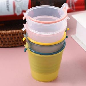 Gobelets Verre à vin disponible en plusieurs couleurs Conception créative robuste et durable Base épaissie portable Tasse plate Petit baril