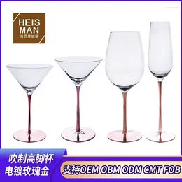 Gobelets flétris personnalisés verres à vin rouge galvanisés verre de cristal à jambes hautes cocktail créatif Triangu