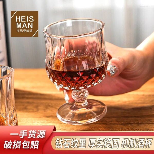 Gobelets flétris Style européen Relief verre vin haute valeur esthétique Transparent étranger Whisky Bar Spiri