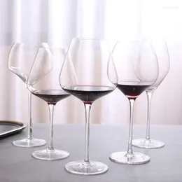 Gobelets flétris Le fabricant fournit directement des verres à vin rouge en verre de cristal transparents à pattes hautes El et E