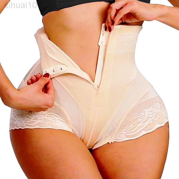 Bragas de control de barriga con moldeadores de cremallera Ropa interior de encaje sexy Body Shaper Vestido de mujer Panty Lift Butt Lifter Entrenador de cintura alta L220802