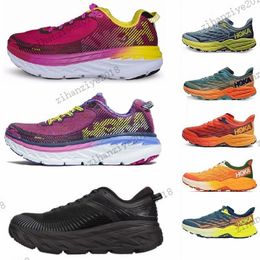 Hoka Speed Goat 5 hardloopschoen Hokas challenger atr 6 schoenen Bondi 5 plus Bondi 7 Triple White Teal Blue Peach Whip Coastal Sky Shifting Sand Black outdoortrainer