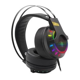 Tuner K3 Auriculares para juegos con cable con micrófono E-Sports Game 7.1 Luminous RGB Auriculares para computadora