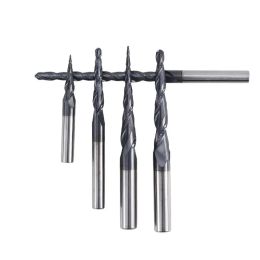 Tungsten Carbide End Mill Tapered Ball Nose End Mill R0.25-R2.0 CNC Router Bits voor houtmetaalfrees Cutter CNC Mreepgereedschap