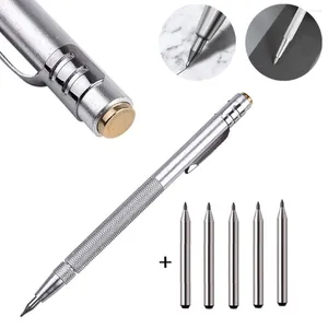 Tungsten Carbide.Tip Kraspen Met 5 stks Aluminium Pen Graveren Keramiek Glas Shell Metalen Constructie Markering Tool