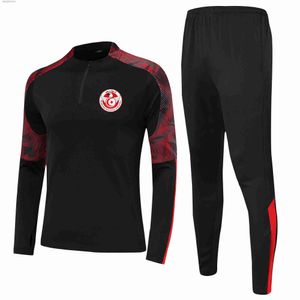 Tunesië National Football Team Kids Maat 4xs tot 2xl Running TrackSuits Sets Men Outdoor Suits Home Kits Jassen Pant Sportswear Hiking Soccer Training Suit T230720