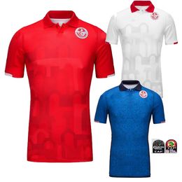 Tunisie Soccer Jerseys 2024 25 SLIMANE 16 DAHMEN 24 ABDI 3 TALBI 6 BRONN 9 JEBALI LAIDOUNI MERIAH SKHIRI DRAGER MSAKNI Kits de chemise de football Hommes JERSEY TROISIÈME AWAY SEW