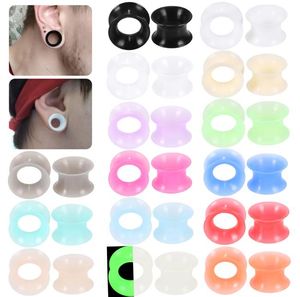 BOUCHES DE TUNNEL SILICONE BODE BIELLYPIERCING BIJOURS 2PCS 316 mm Tels oreilles Prises d'oreille flexibles Tunnels en silicone