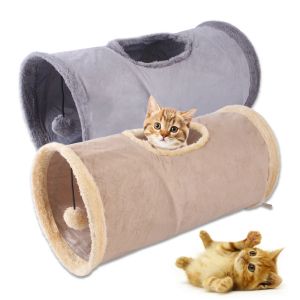 Tunnels Pliable Chat Tunnel Daim Tissu Chiot Lapin Jouer Chase Cacher Tunnel Tube Intérieur pour Jeu Exercice Cacher Formation Jouets pour Animaux de Compagnie