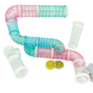 Tunnels Hamster Tube Set DIY Plastic Small Pet Tunnel Hamster Speelgoed voor Mouse Diy Tunnel Connection Tube speelgoed voor jong Guineapig