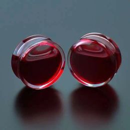 Túneles Swanjo 1 Pair Red Liquid Blood Guingues de la oreja de oído acrílico Pendientes de la oreja acrílica Guígues Percado de cuerpo Percado de joyas Mezclas de 9 tamaños Promoción de tamaño