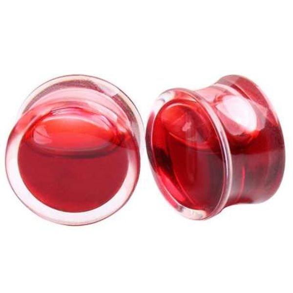 Tunnels Swanjo 1pair Red Liquid Blood Eore oreille acrylique Boucles d'oreilles Poule d'oreilles