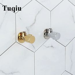 Tuqiu robinet de salle de bains d'angle triangulaire en laiton, contrôle de l'eau, coin doré 1212, Angle chromé s 240314
