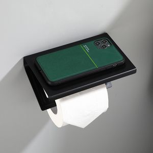 Support de papier toilettes Tuqiu Aluminium Black Tizsus Phone Mobile Phone Bathroal Paper Roll Rack Mur Mound de salle de bain Produit de salle de bain