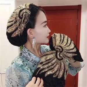 Capes turban avec un casse-tête chouchard musulman Bonnette Femelle enveloppe les accessoires de couvre-chefs de mode turbante Mujer 240403