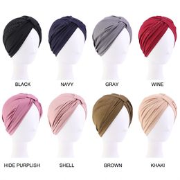 Tulband hoofd wrap voor vrouwen stretch katoen geknoopt cap kanker chemo mutsen hoofddeksels hoed voor zuster vriend vrouw dagelijks gebruik