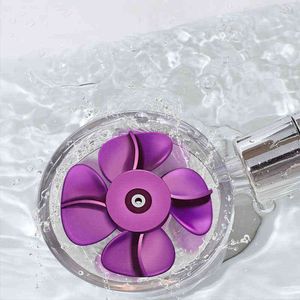 Turbine Pluie Ventilateur Pommeau De Douche Turbine Buse Accessoires De Baignoire Douche Rotative 360 Rotation Haute Pression Économie D'eau Tandheld H1209