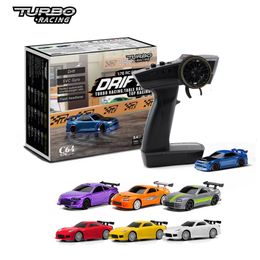 Turbo Racing 1 76 C64 C73 C72 C71 C74 Drift RC Car With Gyro Radio Toyadores de control remoto proporcional completo Kit 240430