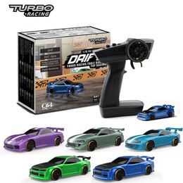 Turbo Racing 1 76 C64 Drift RC Car avec gyro radio Full Proportional Remote Control Toys for Kids and Adults 240428