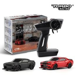 Turbo Racing 1 76 C75 Road Radio Controlled Car Mini à grande échelle Tévote de voiture RTR RTR POUR LES ENFANTS ET ADULTES 240529