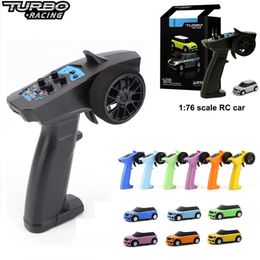 Turbo Racing 1/76 Mini voiture RC colorée entièrement proportionnelle avec kit RTR électrique à distance, jouets de contrôle pour enfants et adultes 240327