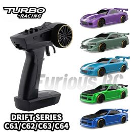 TURBO RACING 1 76 Flat Running Drift Car C75 C61 C62 C63 C64 C74 Volledige schaal Mini Afstandsbediening Auto Rc Simulatie Desktop RTR 240105