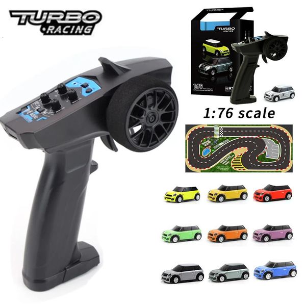 Turbo Racing 176 mini 2.4 GHZ RTR modèle de voiture RC entièrement proportionnel télécommande course électrique enfants garçon jouet voiture cadeau 240201