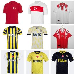 Turkije 2024 2025 Soccer Jerseys Mens Hakan Sukur Calhanoglu Yildiz Ozcan Kadioglu Akturkoglu Nihat Arda Fenerbahce Dzeko Retro Turkiye 1996 23 24 25 voetbalshirt