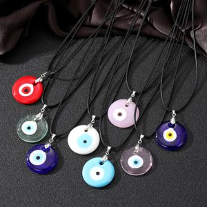 Turquie mauvais yeux collier pour femmes hommes 30 MM verre coloré bleu oeil pendentif colliers bijoux de fête