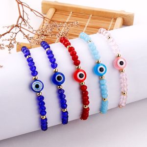 Turks Blue Crystal Evil Eye Armbanden voor Vrouwen Handgemaakte Glas Kralen Kettingen Lucky Sieraden Accessoires Mode Paar Armband