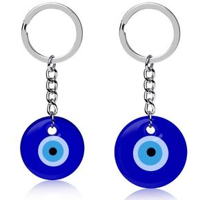 Turks Blue Evil Eye Key Rings Keychain Charms Hangers Crafting Glass Keychain met sleutelhangende hangende ornament sieraden Accessoires Amulet voor geluk