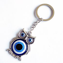Turc bleu oeil pendentif porte-clés porte-clés pour hommes femmes cadeau Unique Vintage mignon hibou mauvais œil Animal sac voiture porte-clés